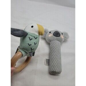 Nuby Animal Adventures Baby Toy Gift Set - Bird  Rattle & Koala Toy - 0+ Months